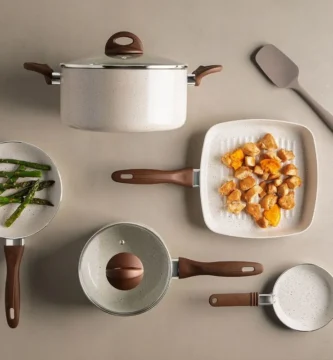 Jogo de Panelas Brinox Antiaderente Ceramic Life 8 Peças Smart Plus Vanilla